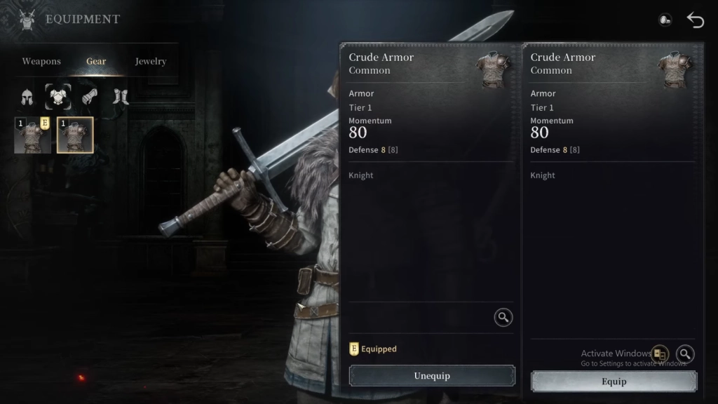 Upgrade Gear and Combat Power 