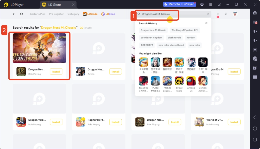 Dragon Nest M: Classic redeem codes