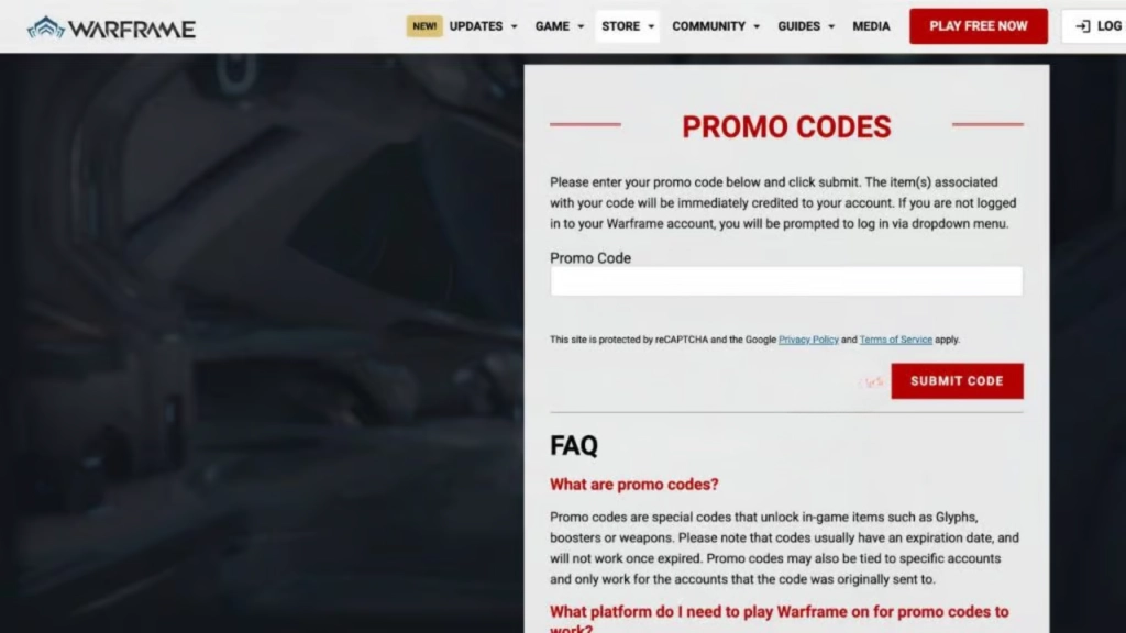 Where to Enter Warframe Promo Codes
