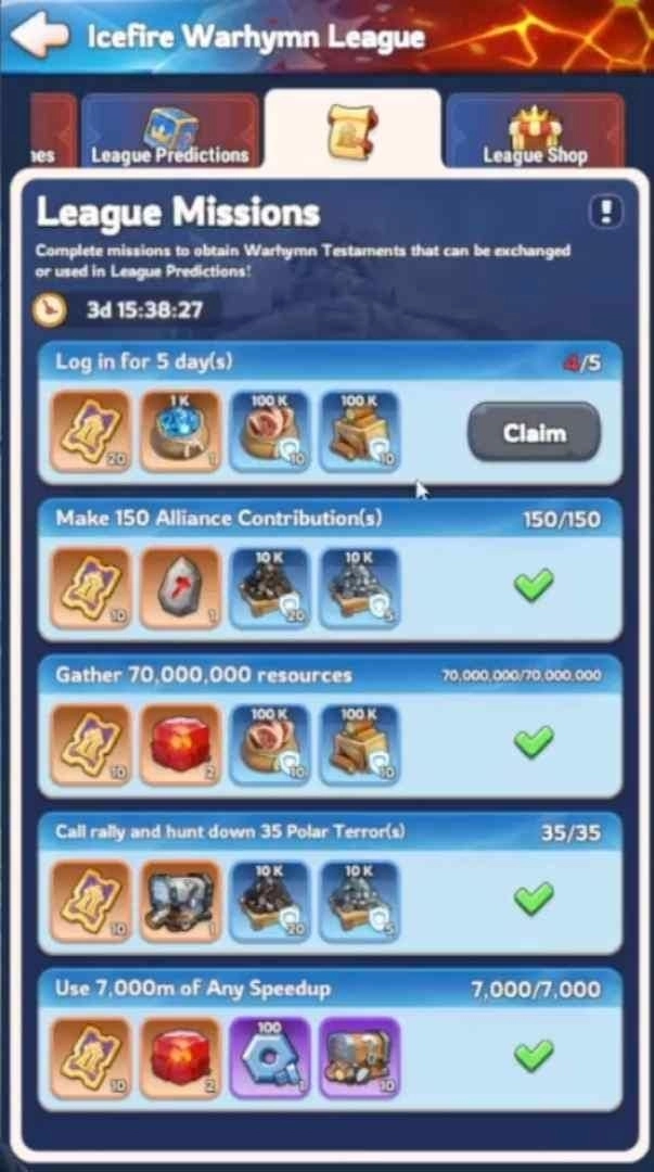 League Missions, Shop, and Rewards