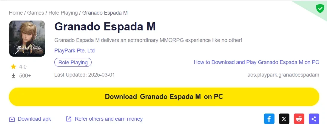 Granado Espada M on PC