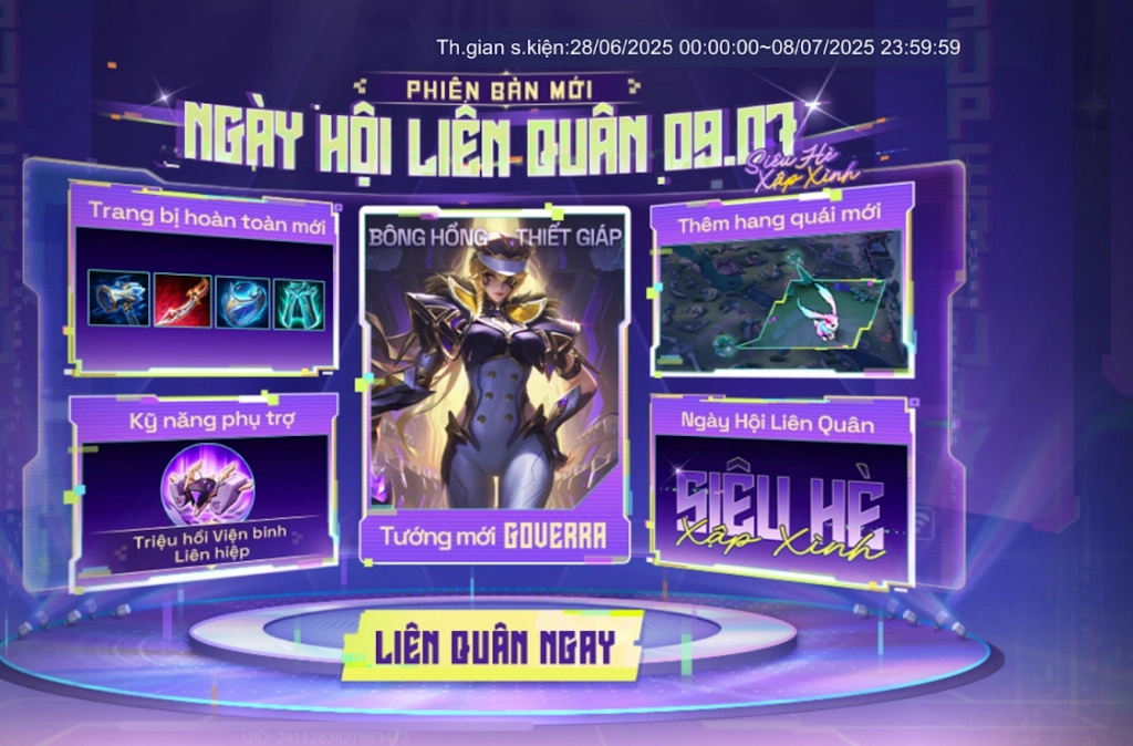 Liên Quân Mobile: Cập Nhật Ngày Hội Liên Quân 9/7 Tướng Mới, Trang Bị Mới