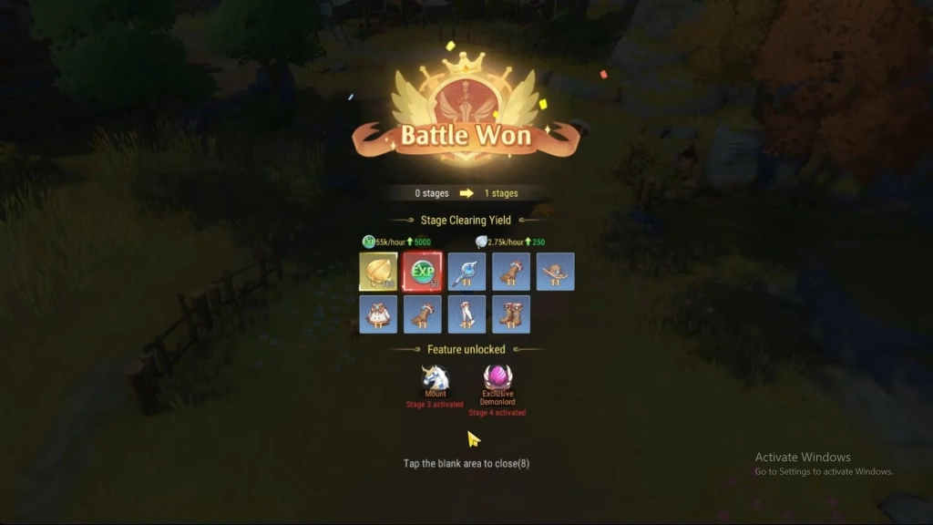 Progress Through Clearing Battle Stages