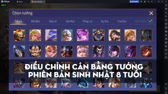 Liên Quân Mobile: Điều Chỉnh Tướng Phiên Bản Sinh Nhật 8 Tuổi