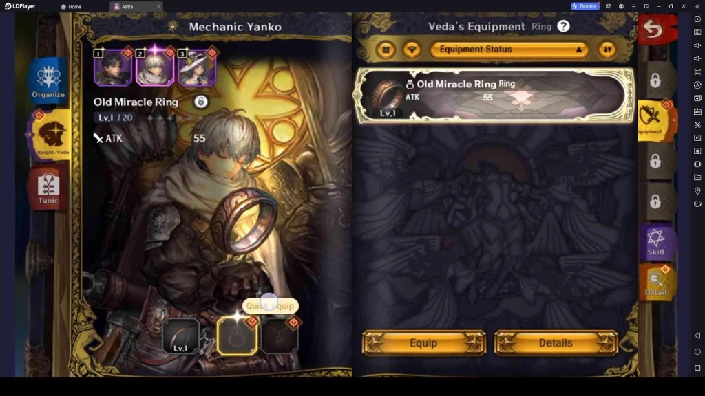 Equipment Enhancement in ASTRA: Knights of Veda