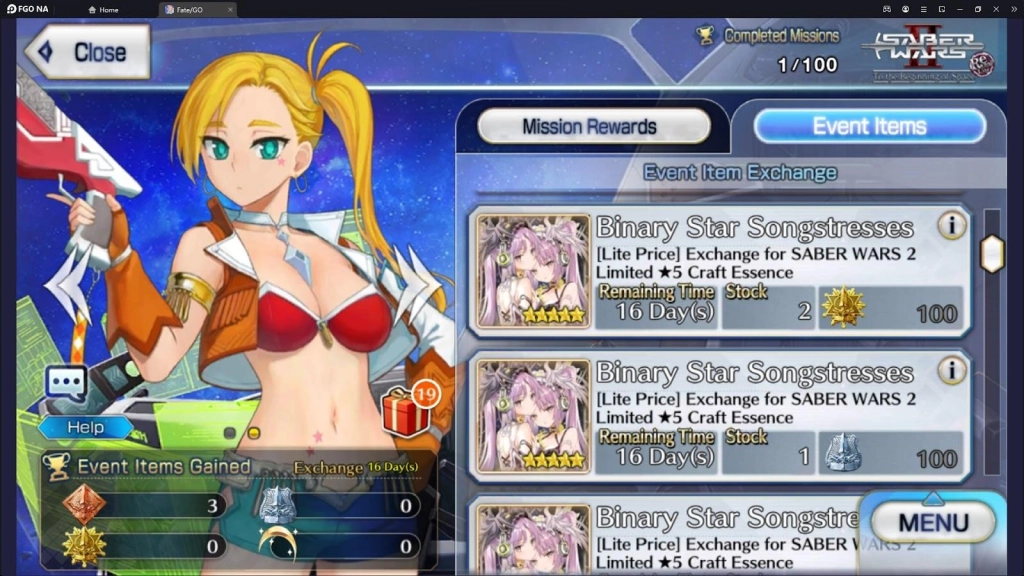 Fate/Grand Order Sabers War II Rerun Event Guide