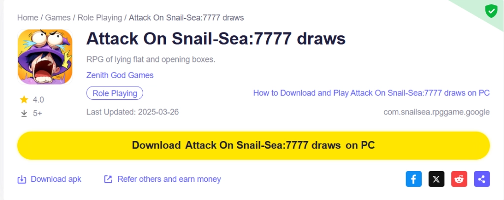  Play Attack On Snail-Sea:7777 draws on PC 1