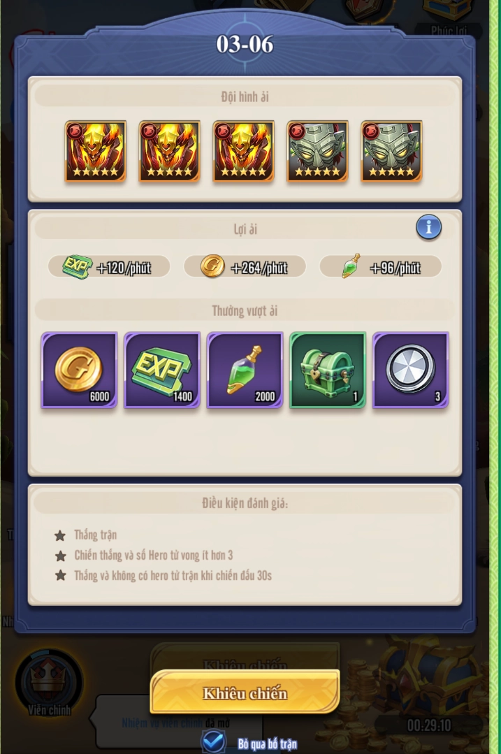 War 3 Arena: Hướng dẫn tân thủ tăng mạnh lực chiến