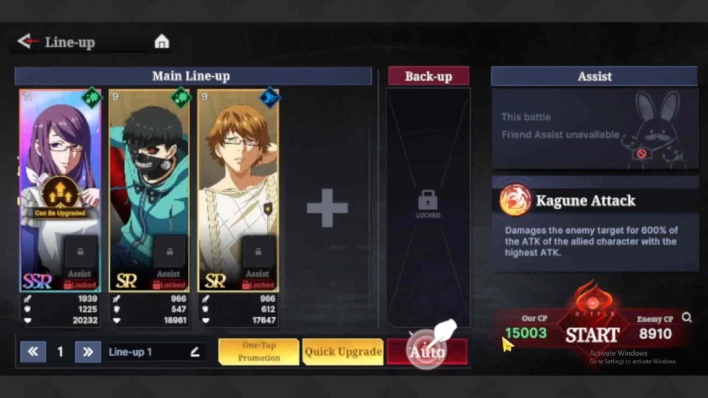 Line Up Recommendations for the Battles 