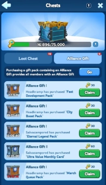 Alliance Help and Chests Alliance Help and Chests
