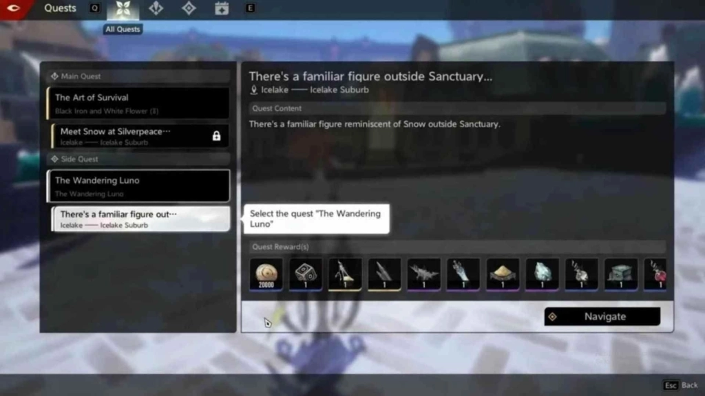 Focus on Main Story Quest and Side Quests 