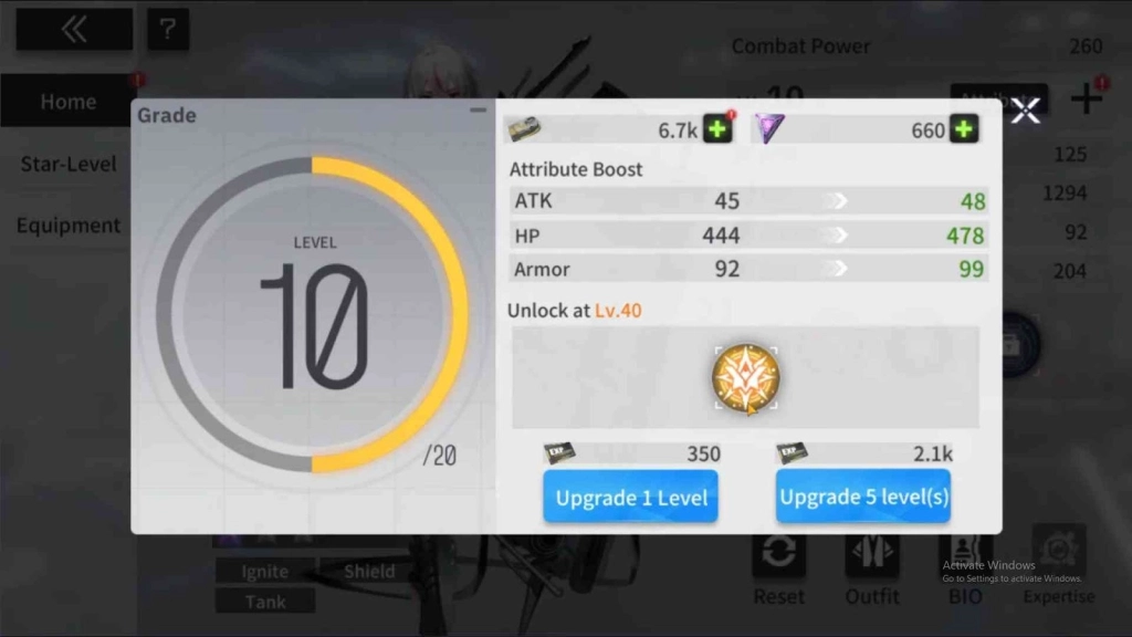 Leveling and Breakthrough