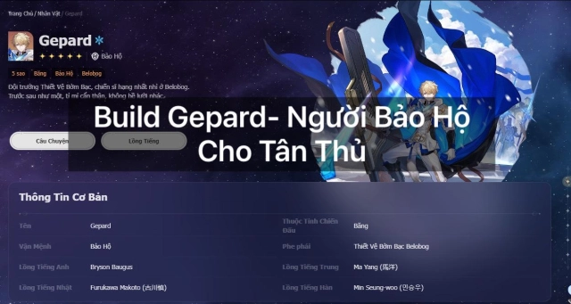『HƯỚNG DẪN』Honkai: Star Rail: Hướng Dẫn  Build Gepard- Người Bảo Hộ Buff Khiên Hồi Sinh