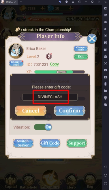 Divine Clash (Global) แจกโค้ด Giftcode อัปเดตเรื่อยๆ ไอเทมเพียบ!! พร้อมวิธีกรอก