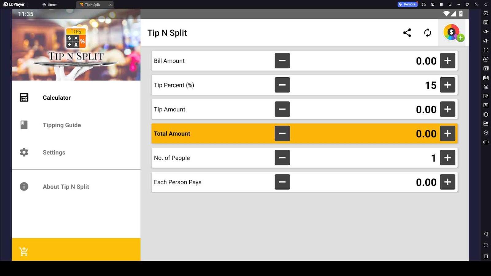 Tip N Split Tip Calculator