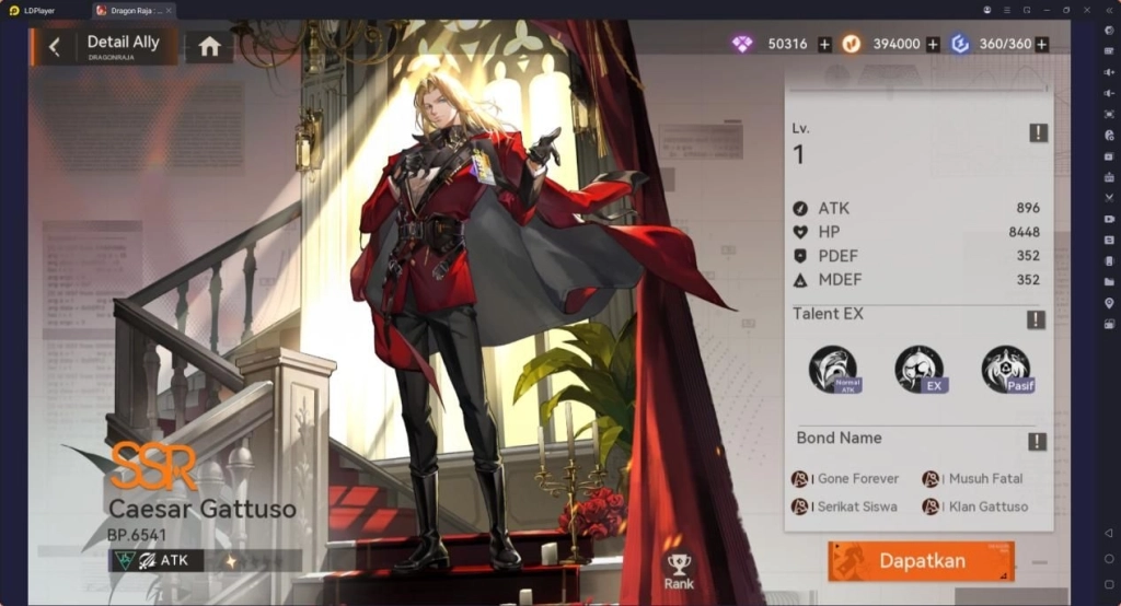 Karakter Attacker Dragon Raja: ReRise Caesar