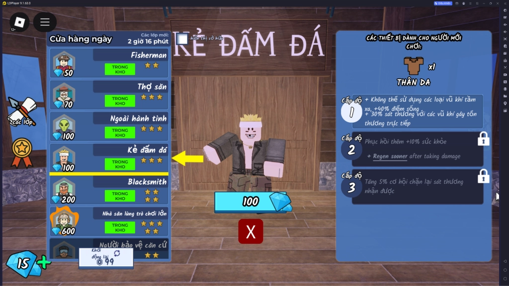 Roblox VNG: Class tốt nhất trong 99 Nights in the Forest