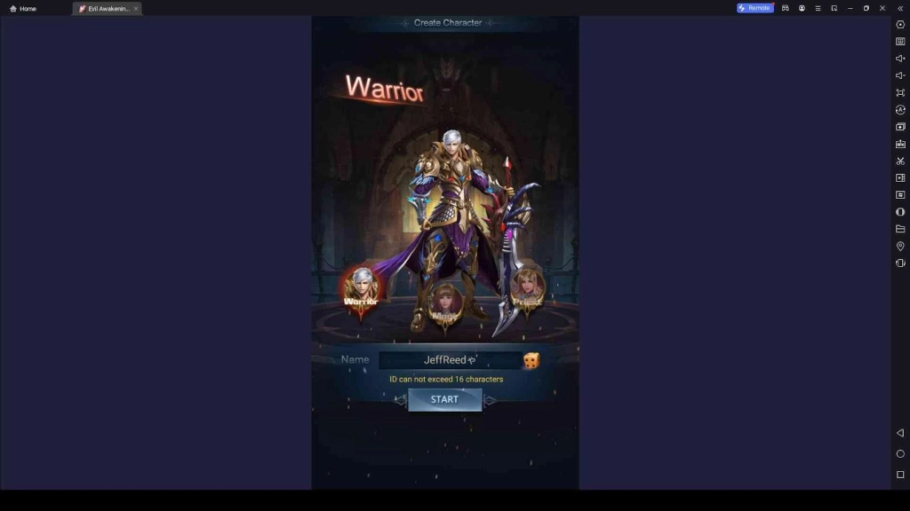 Selecting a Character Selecting a Character