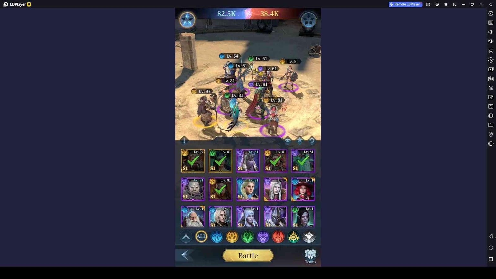 The Hero Selection for the Gameplay