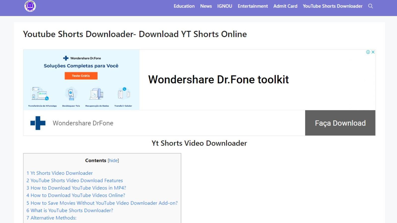 Yt Shorts Video Downloader