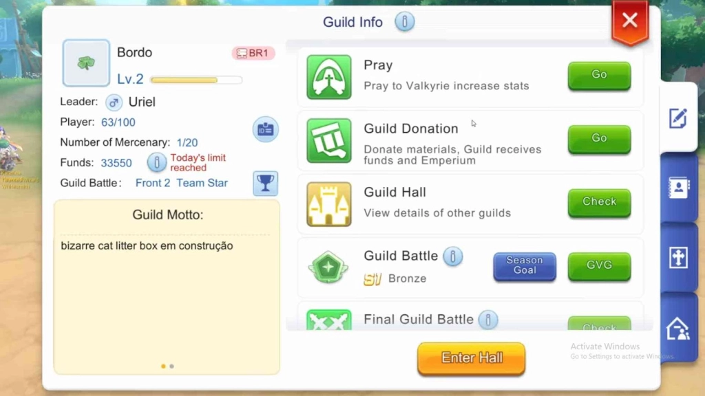 Participate in Guild Activities