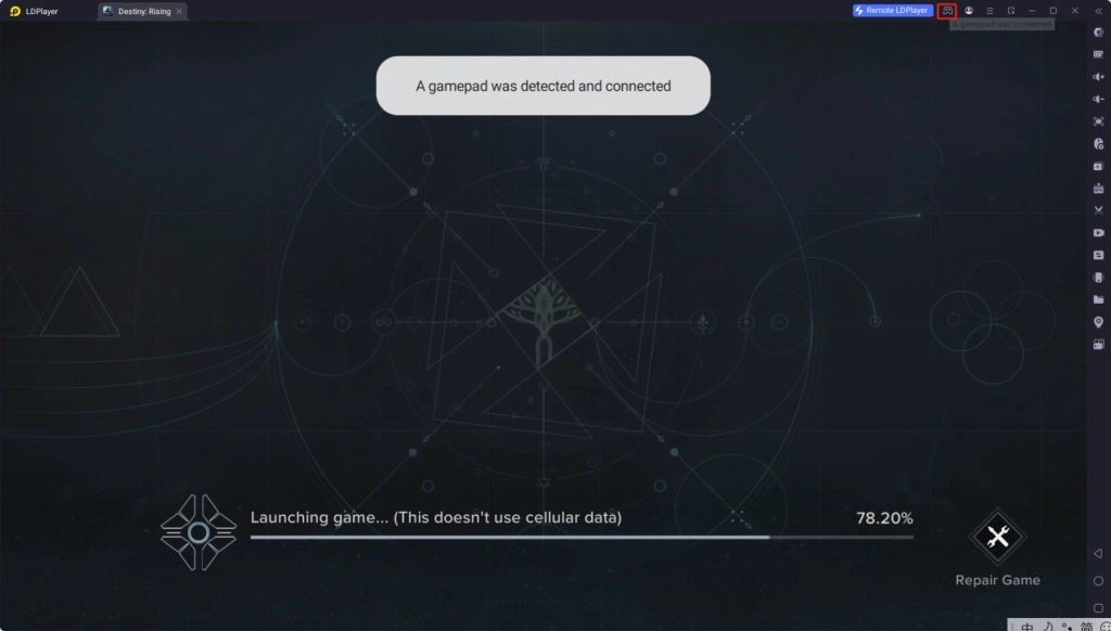 Connect gamepad