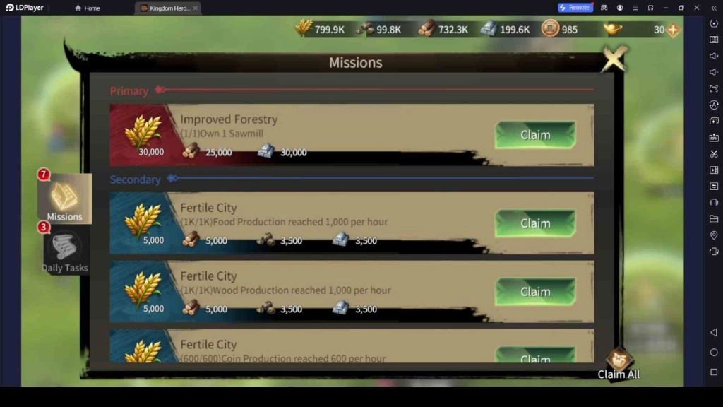 Missions and Daily Tasks Missions and Daily Tasks