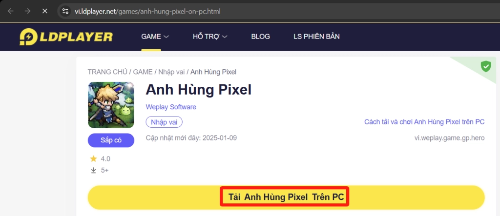 Sử dụng LDPlayer biến Anh Hùng Pixel thành màn hình ngang!