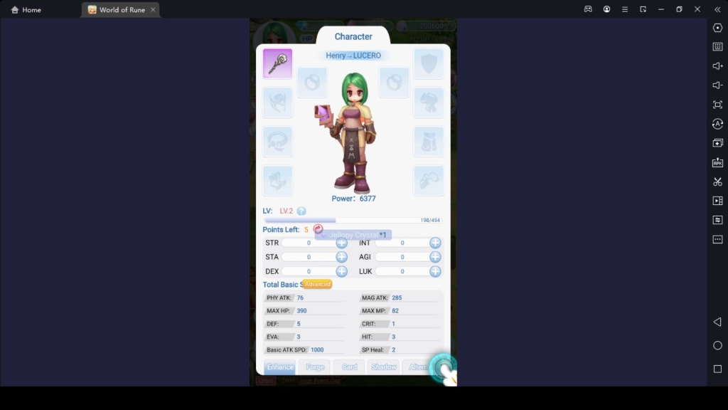 World of Rune Build Your Character