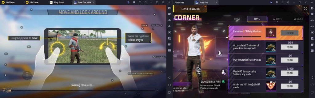 Free Fire VS Free Fire MAX no PC