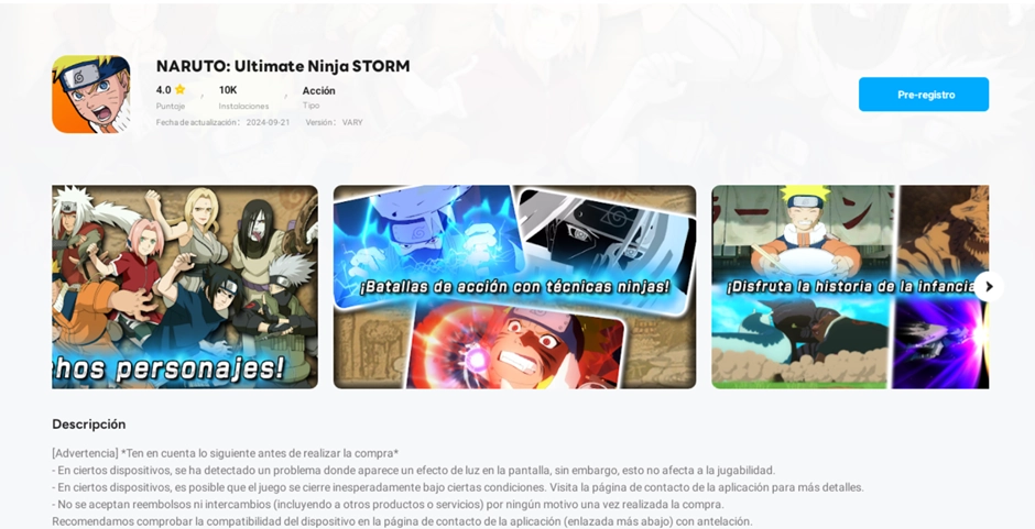 Naruto Ultimate Ninja Storm Android: Ventajas y desventajas