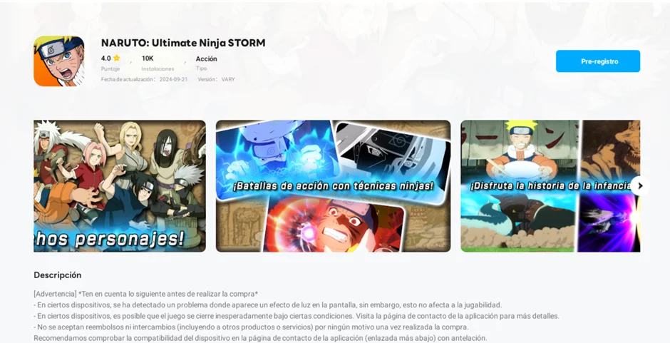 Naruto Ultimate Ninja Storm Android: Ventajas y desventajas