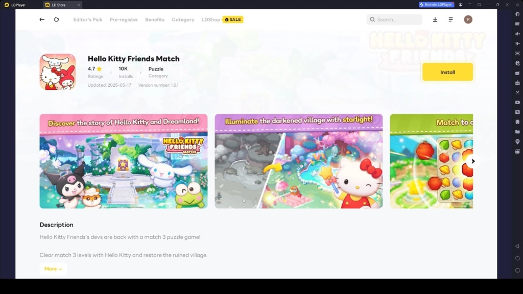 Playing Hello Kitty Friends Match on PC with LDPlayer