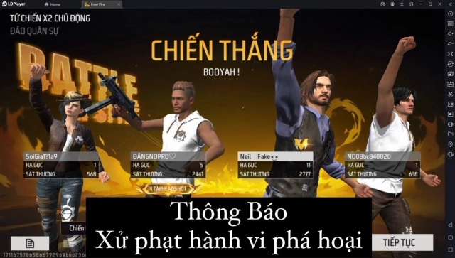 Xử Phạt Hành Vi Phá Hoại - Garena Free Fire