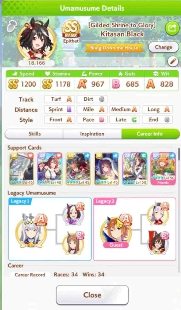 Recommended Stats for Kitasan Black Recommended Stats for Kitasan Black