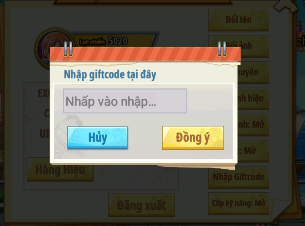 Full bộ code Thế Giới Hải Tặc mới nhất - Hướng dẫn cách nhập chi tiết