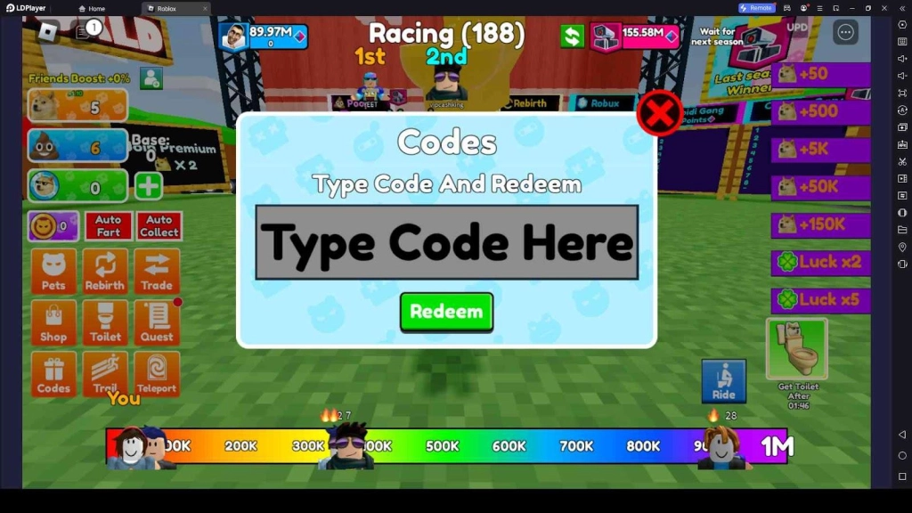 Roblox Fart Race Codes: Unleash the Power of Farts and Win the Race! -March 2025