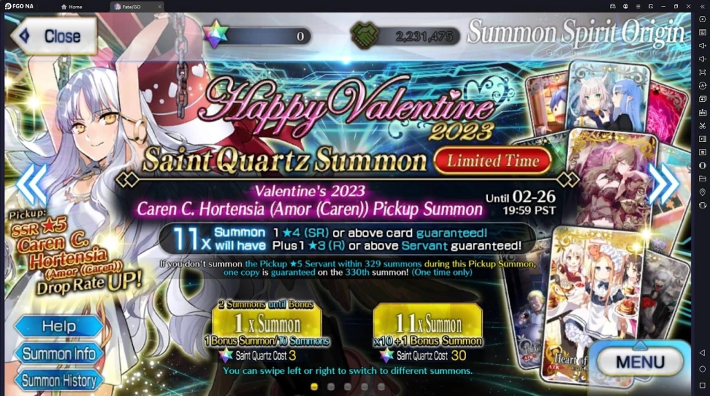 Fate/Grand Order 2023 Valentine Event Guide