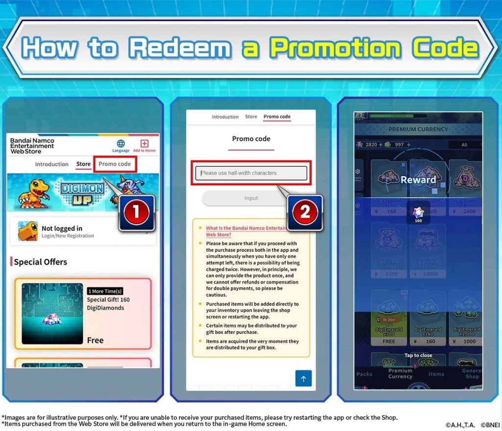 DIGIMON UP แจกโค้ด Giftcode อัปเดตเรื่อยๆ ไอเทมเพียบ!! พร้อมวิธีกรอก