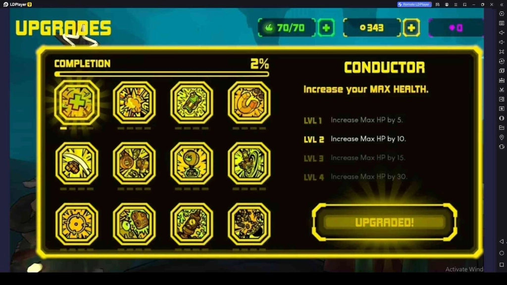 Upgrade Different Areas for Damage Upgrade Different Areas for Damage