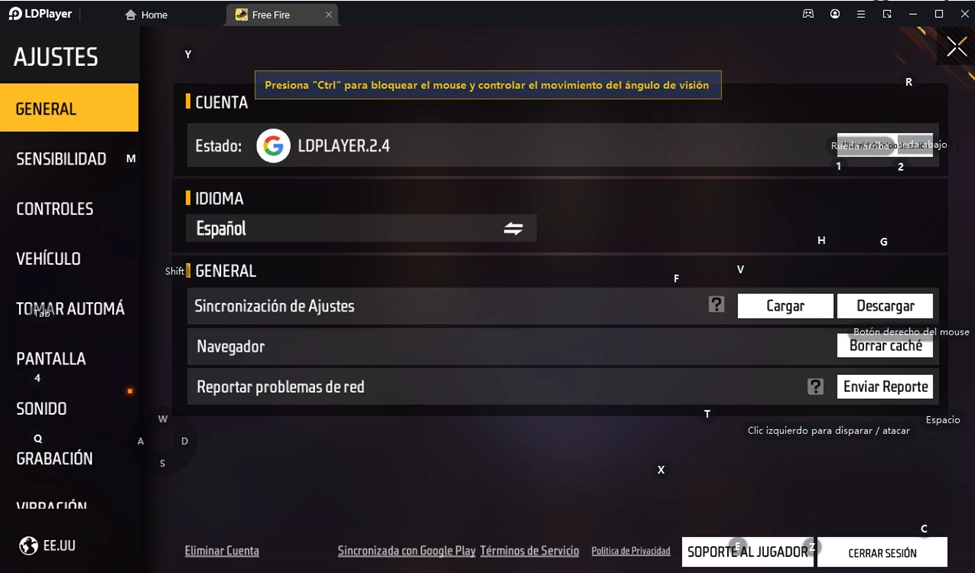 Configuración de teclas de habilidades (mapeo Free Fire)