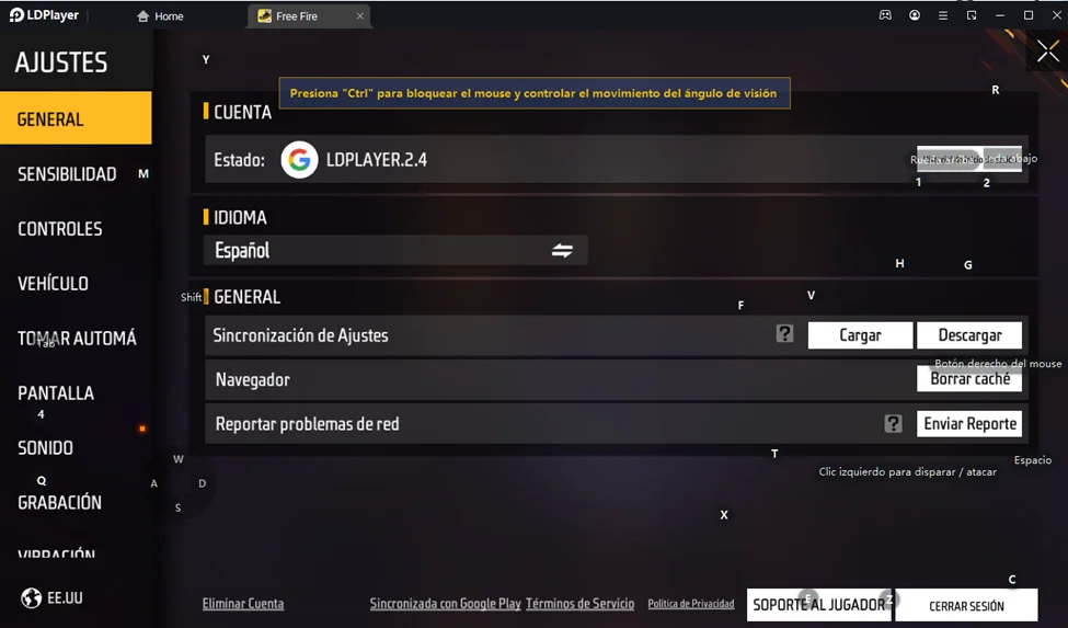 Configuración de teclas de habilidades (mapeo Free Fire)