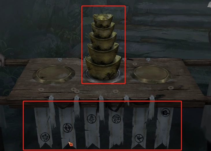 Stack the five ingots in order of size within the central circular area