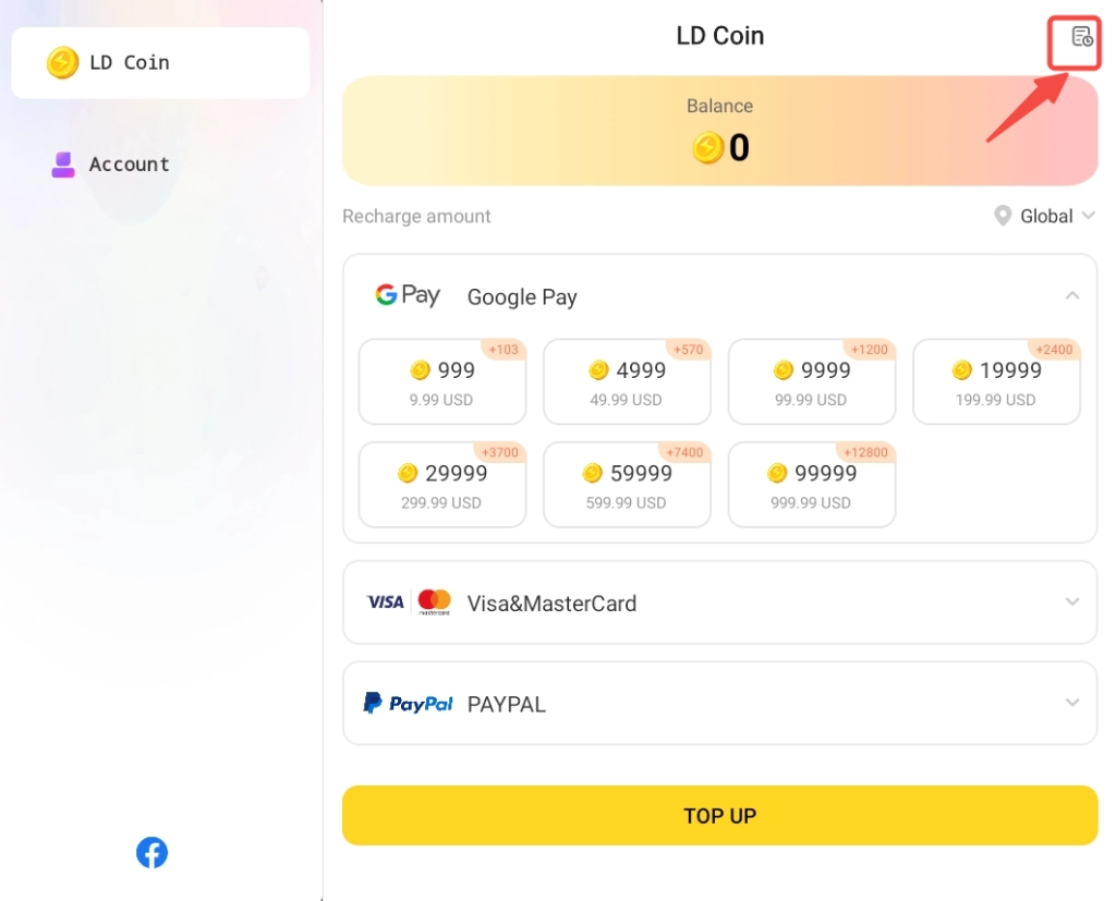 LD Game topup weekly event