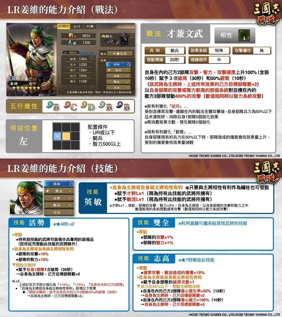 『三國志霸道』新賽季「群星激鬥」第三期開幕！全新LR武將「姜維」、「鮑叔牙」於8月更新登場