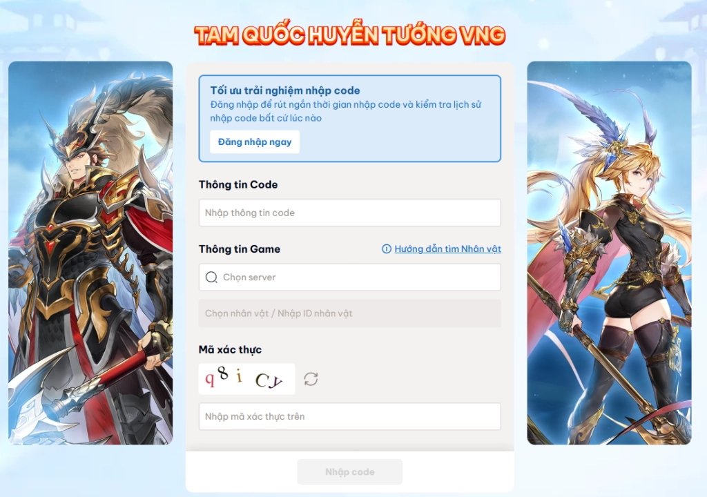 Full bộ code Tam Quốc Huyễn Tướng VNG - Hướng dẫn cách nhập chi tiết