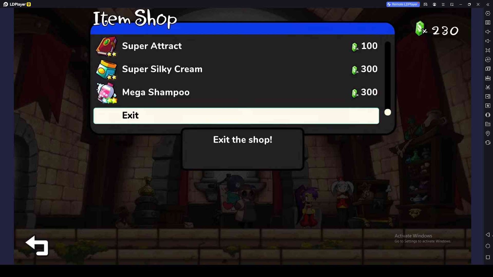 Buy Items from the Shantae and the Seven Sirens Shop