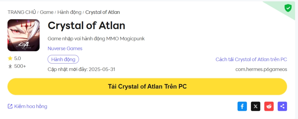 Full bộ code Crystal of Atlan - Hướng dẫn cách nhập chi tiết và Hướng dẫn cách tải game trên PC