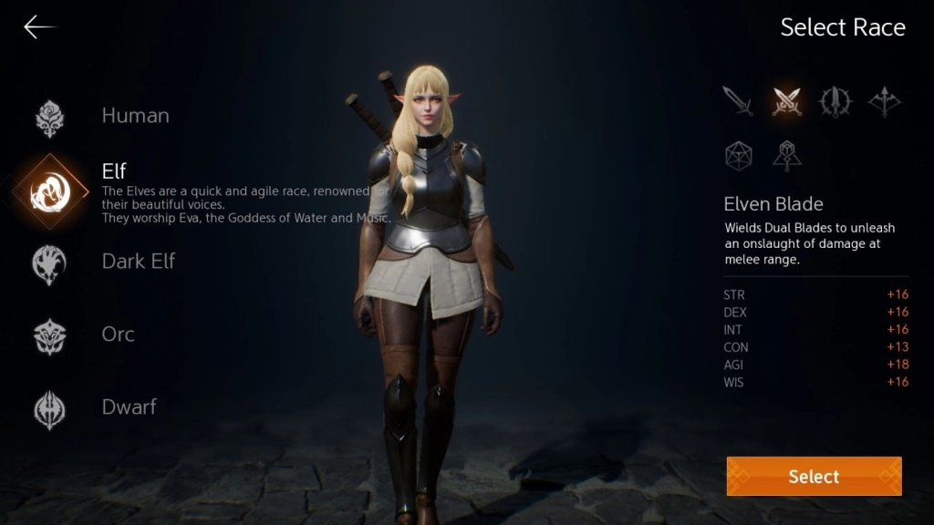 Choose Your Race and Class