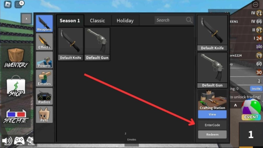 How to Redeem Codes in Murder Mystery 2 How to Redeem Codes in Murder Mystery 2